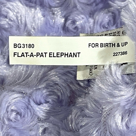 Baby Ganz Elephant Flat a Pat Lovey Purple Plush Toy Security Blanket Minky 16” - Picture 11 of 14